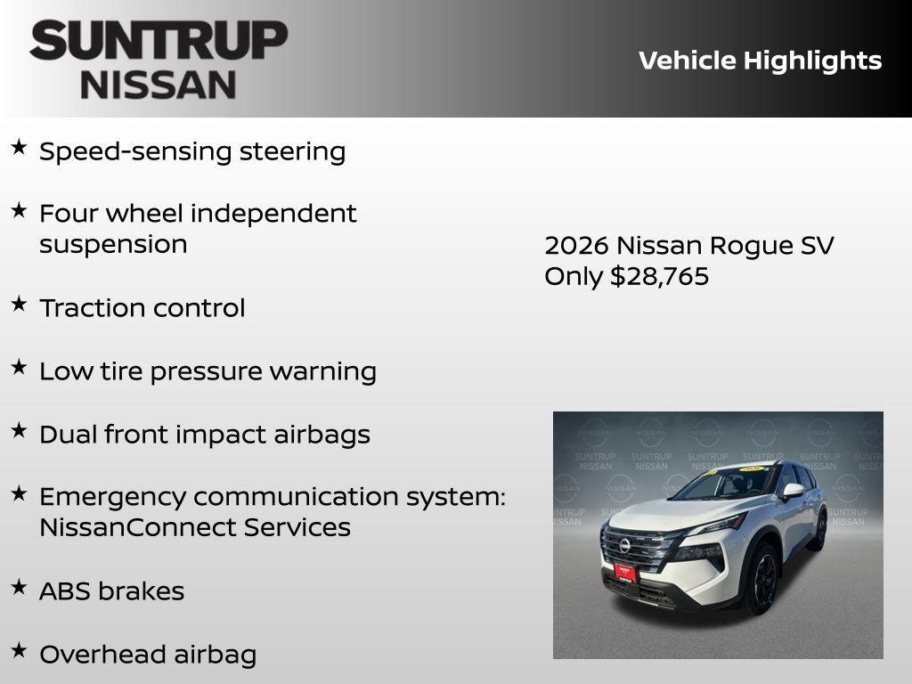 new 2026 Nissan Rogue car, priced at $28,765