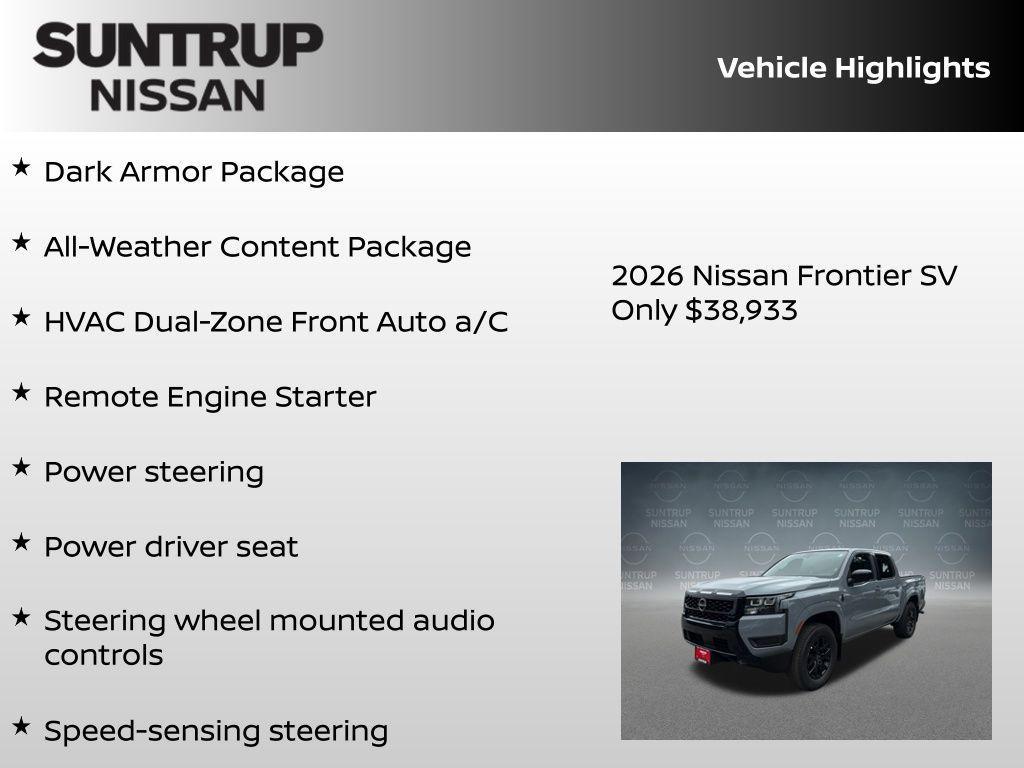new 2026 Nissan Frontier car, priced at $39,526