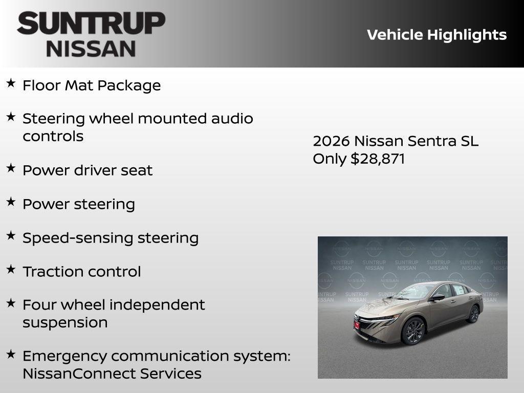 new 2026 Nissan Sentra car, priced at $28,871