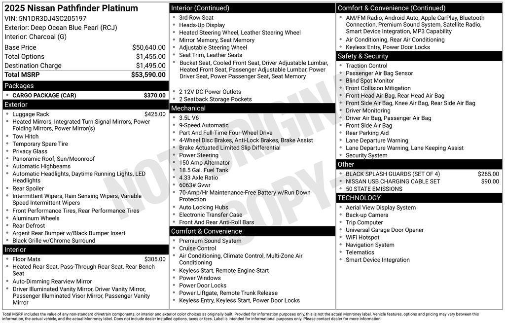 used 2025 Nissan Pathfinder car, priced at $43,495