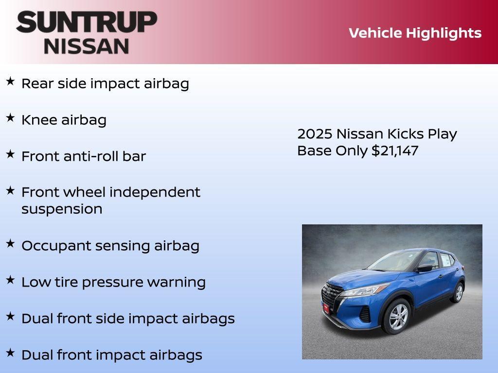 new 2025 Nissan Kicks Play car, priced at $21,147