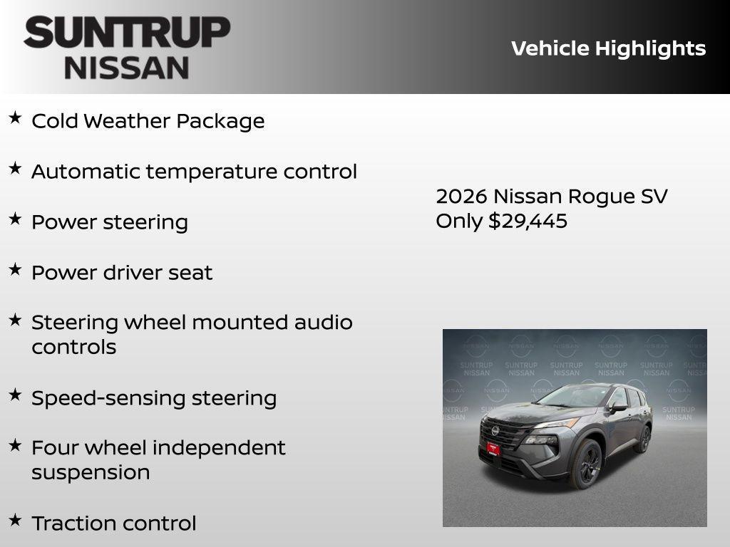 new 2026 Nissan Rogue car, priced at $29,445