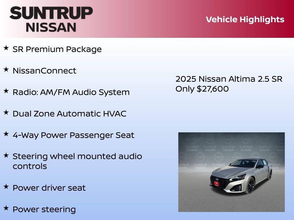 new 2025 Nissan Altima car, priced at $27,600