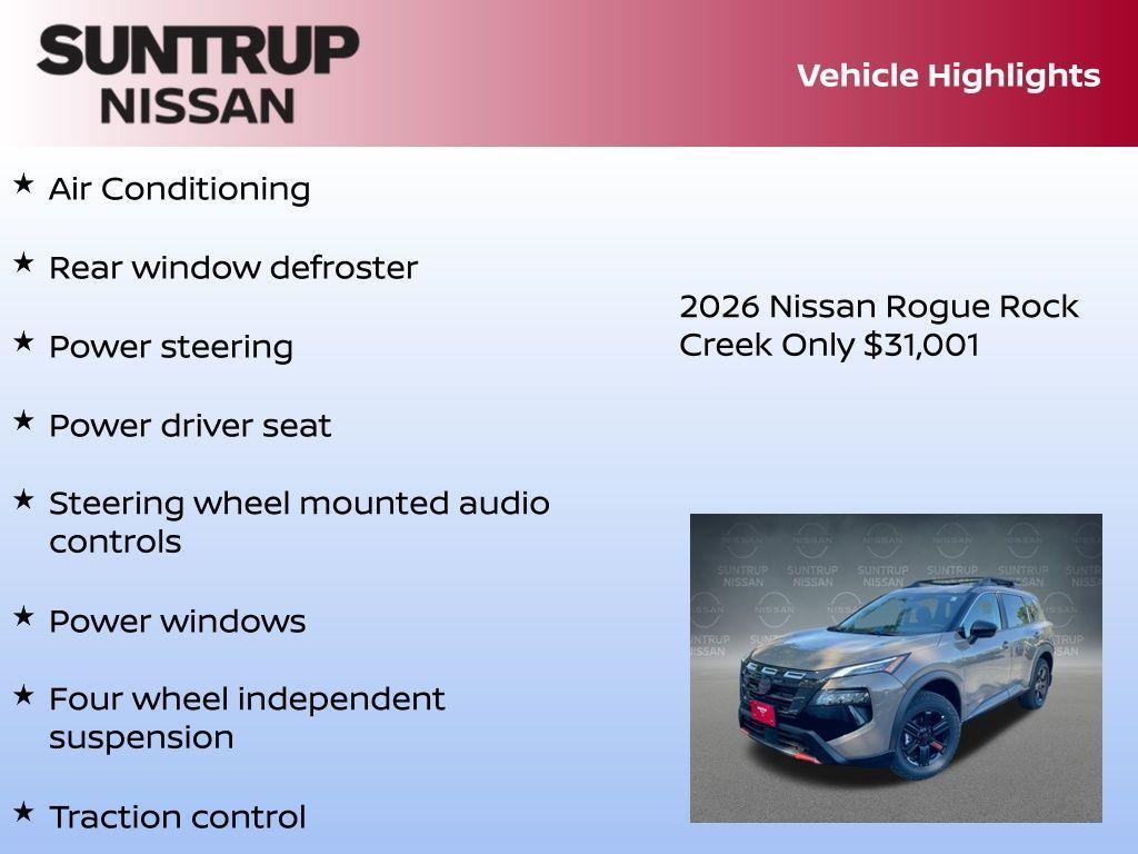 new 2026 Nissan Rogue car, priced at $31,001