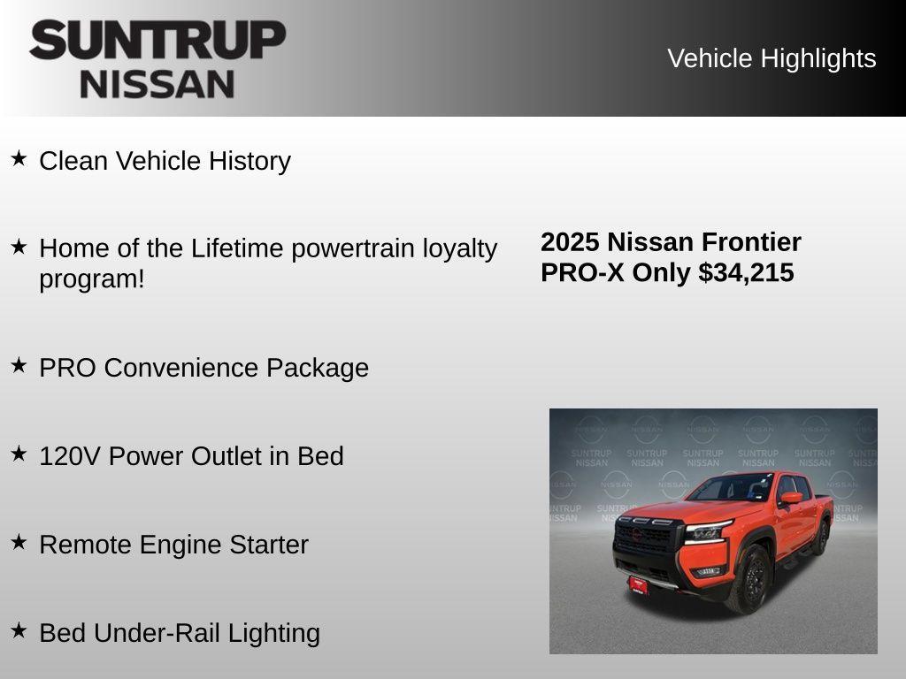 used 2025 Nissan Frontier car, priced at $34,215