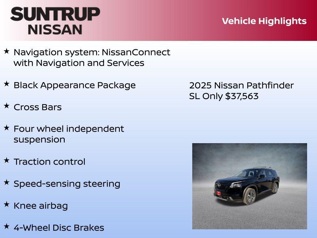 new 2025 Nissan Pathfinder car, priced at $37,563