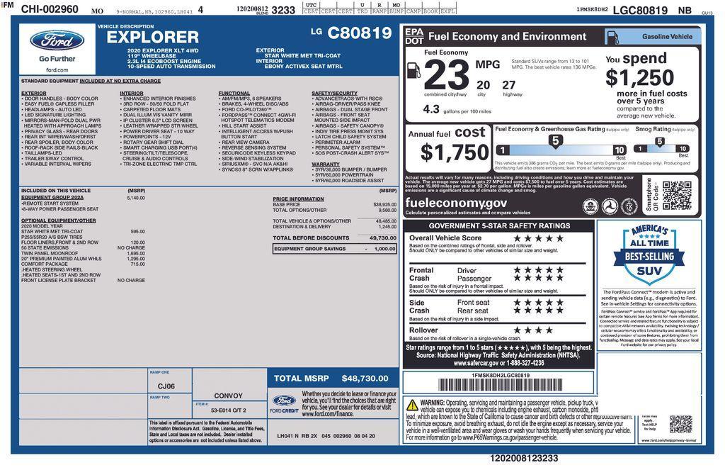 used 2020 Ford Explorer car, priced at $24,885