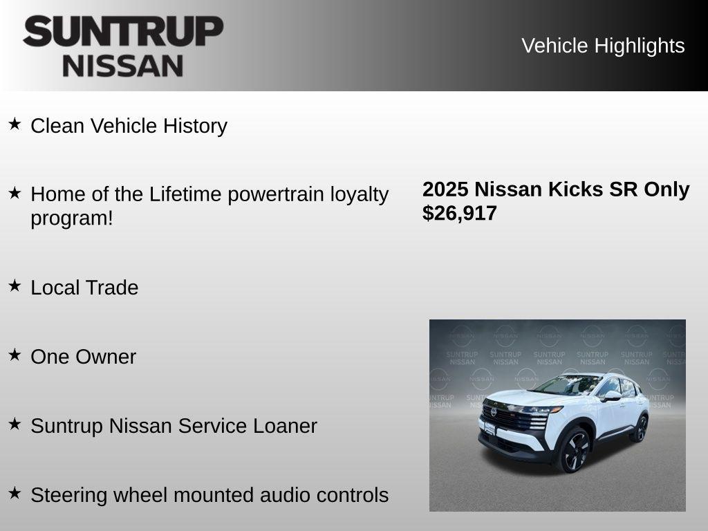 used 2025 Nissan Kicks car, priced at $26,947