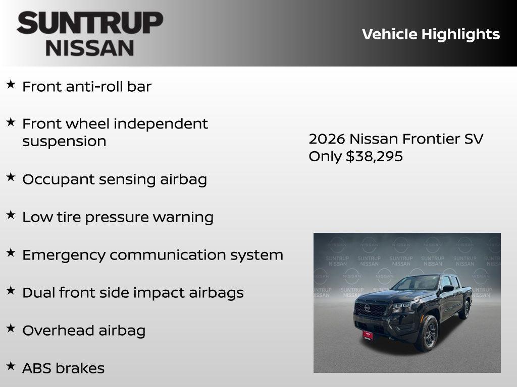 new 2026 Nissan Frontier car, priced at $38,295