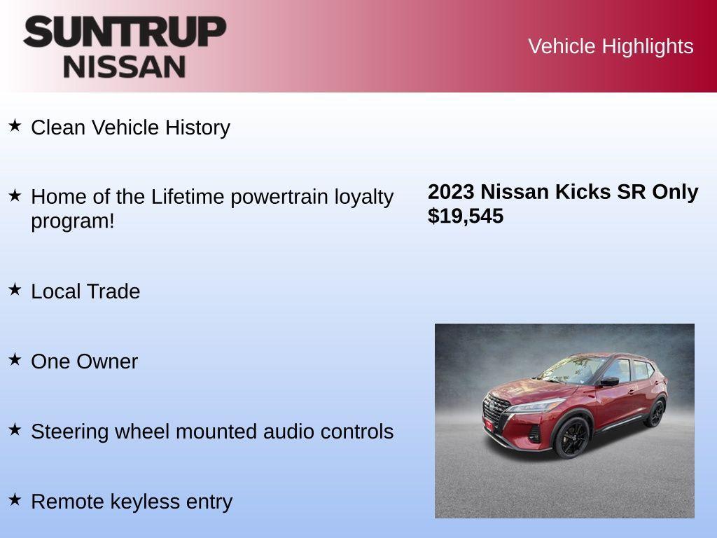 used 2023 Nissan Kicks car, priced at $19,545