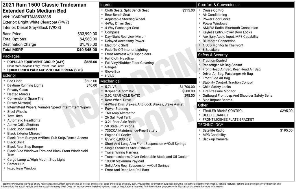 used 2021 Ram 1500 Classic car, priced at $22,755