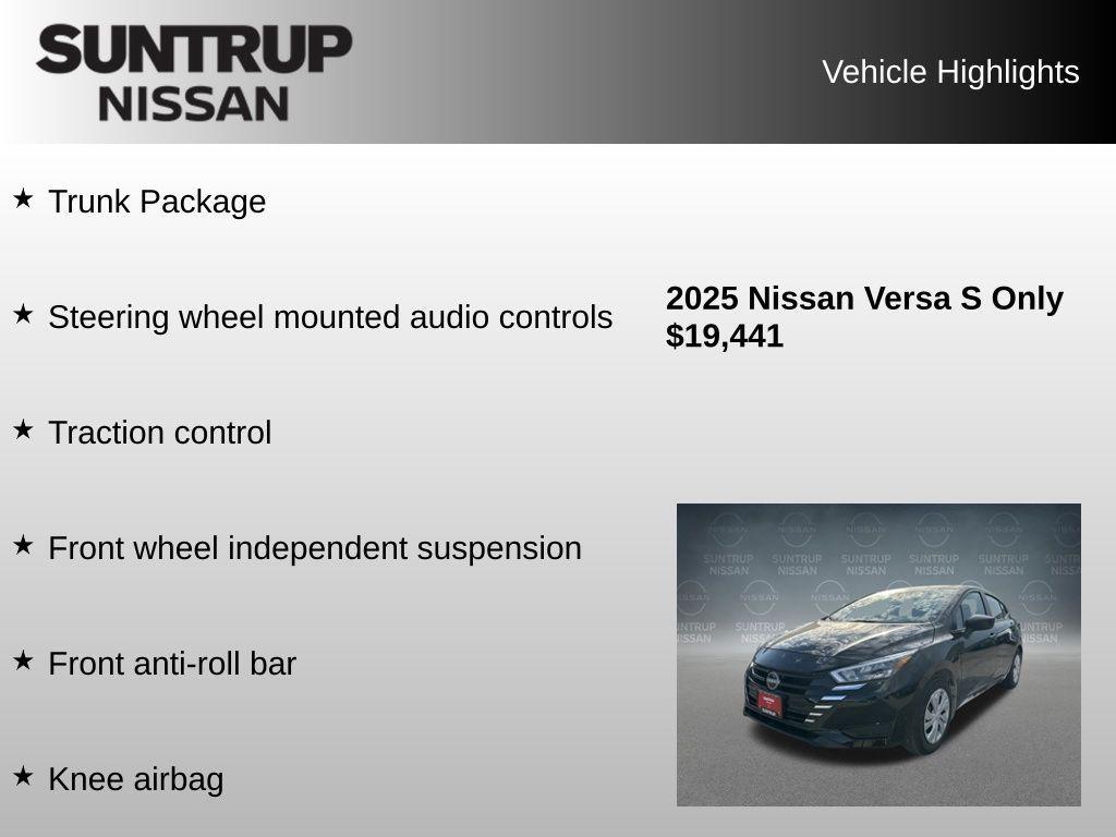 used 2025 Nissan Versa car, priced at $19,441
