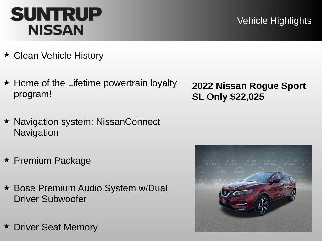 used 2022 Nissan Rogue Sport car, priced at $22,025
