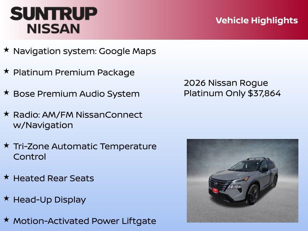 new 2026 Nissan Rogue car, priced at $37,864