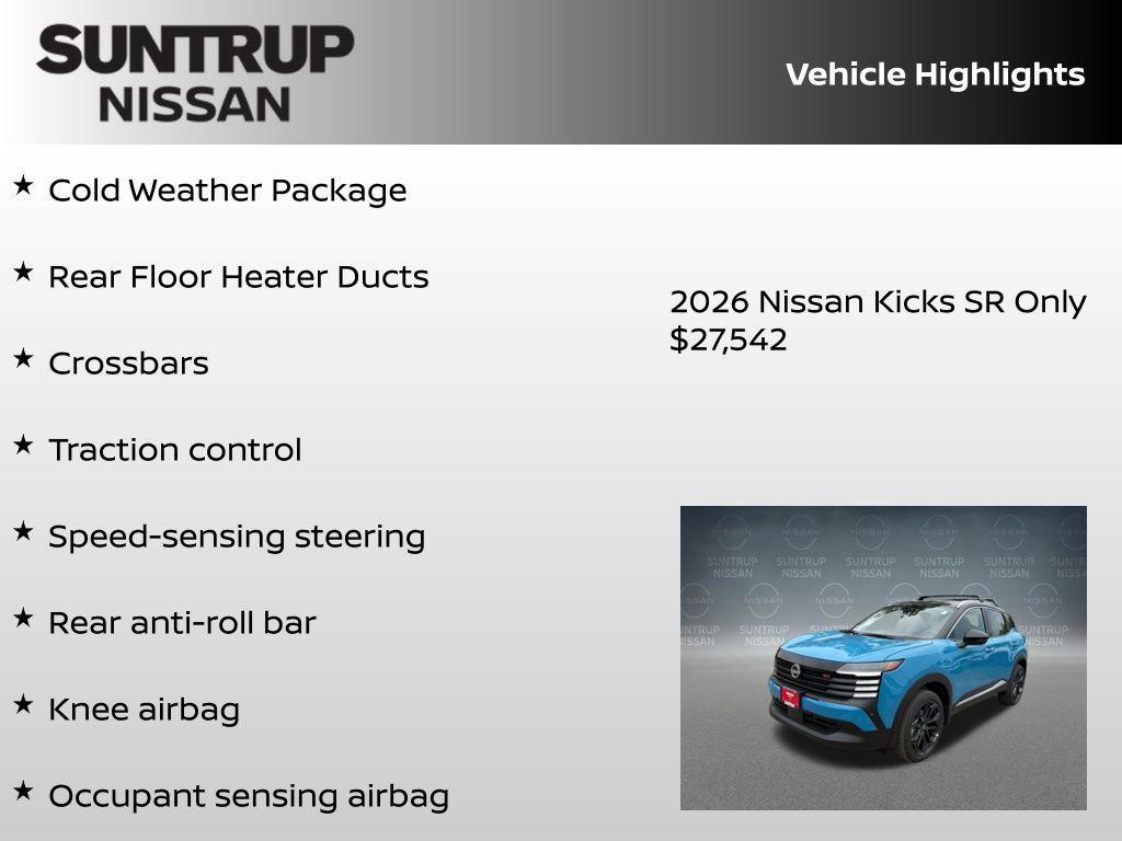 new 2026 Nissan Kicks car, priced at $28,135