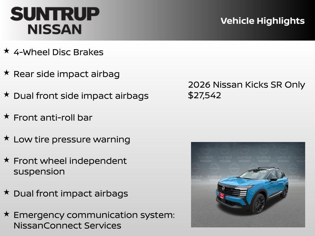 new 2026 Nissan Kicks car, priced at $28,135