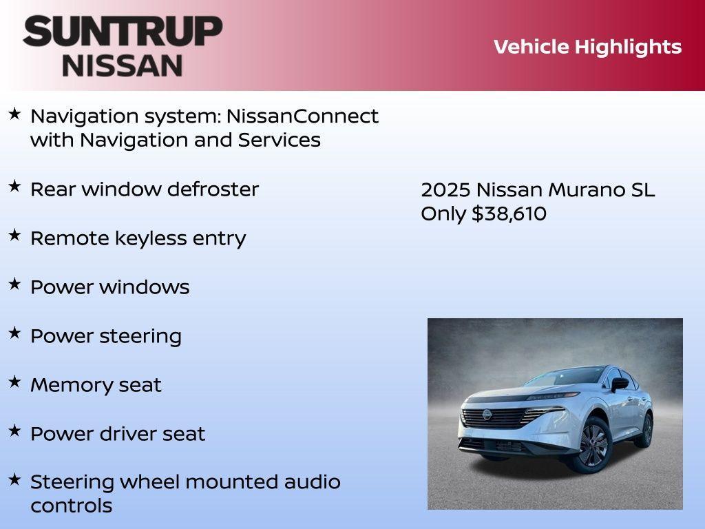 new 2025 Nissan Murano car, priced at $38,610