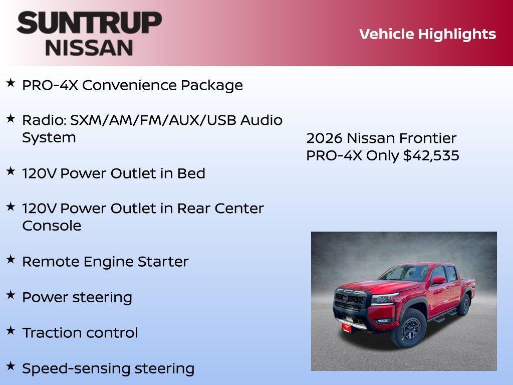 new 2026 Nissan Frontier car, priced at $42,535