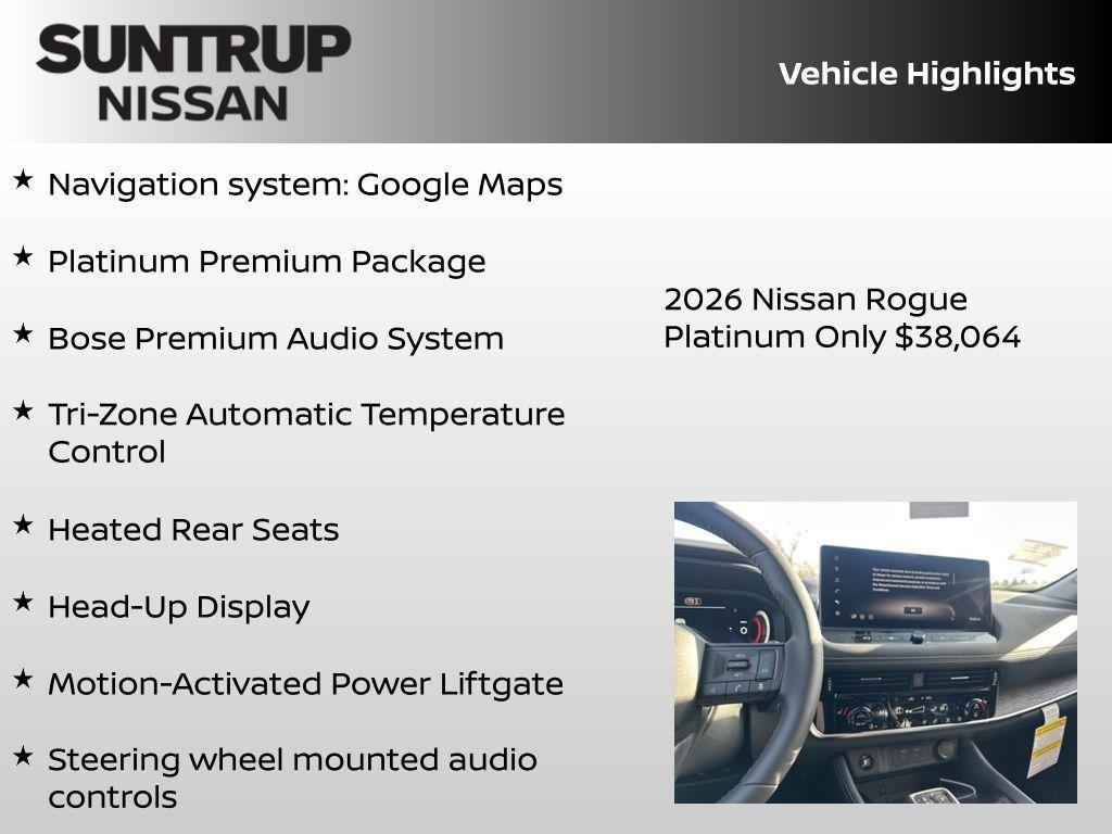 new 2026 Nissan Rogue car, priced at $38,064