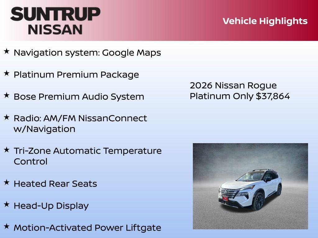 new 2026 Nissan Rogue car, priced at $37,864