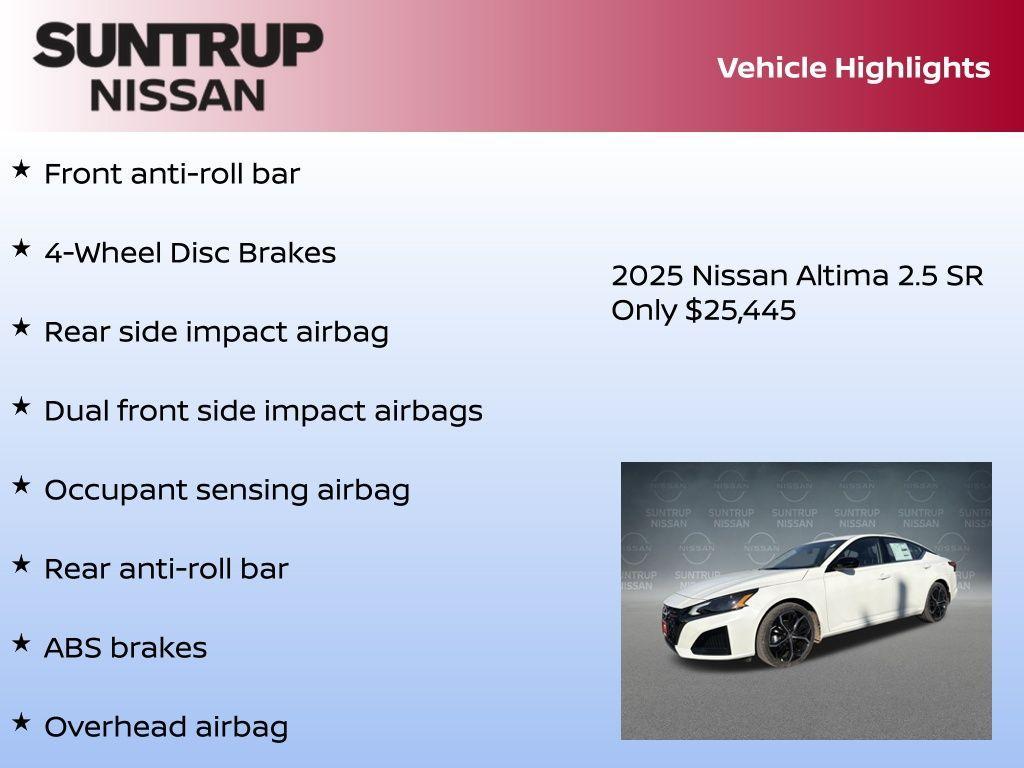 new 2025 Nissan Altima car, priced at $25,445