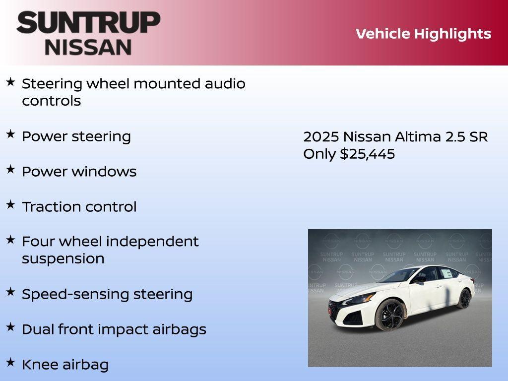 new 2025 Nissan Altima car, priced at $25,445