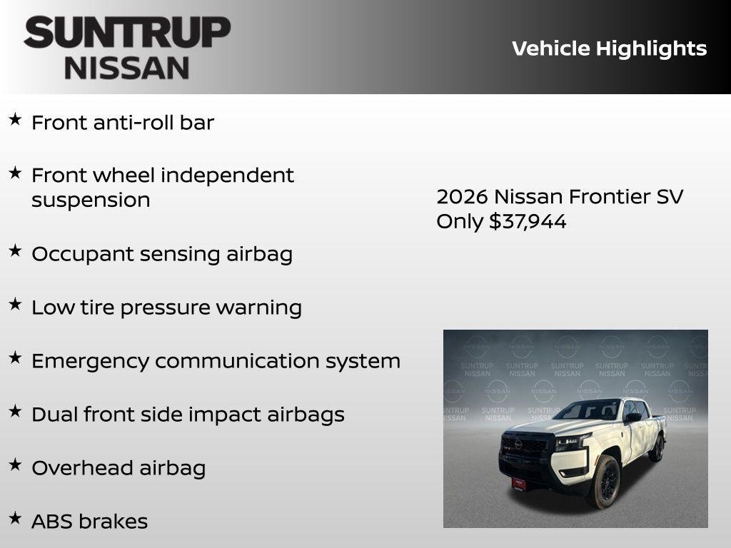 new 2026 Nissan Frontier car, priced at $37,944