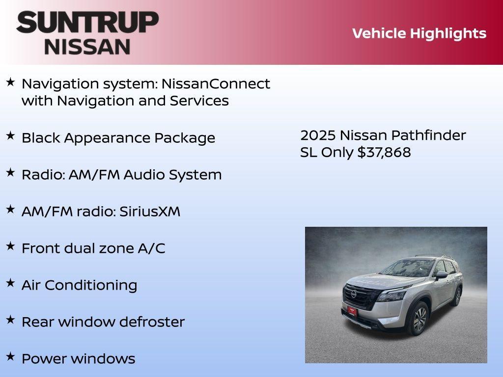 new 2025 Nissan Pathfinder car, priced at $37,868