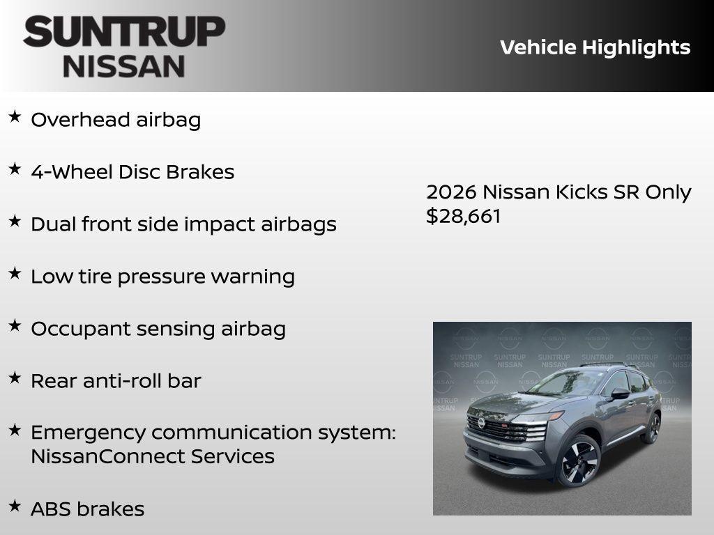 new 2026 Nissan Kicks car, priced at $28,661