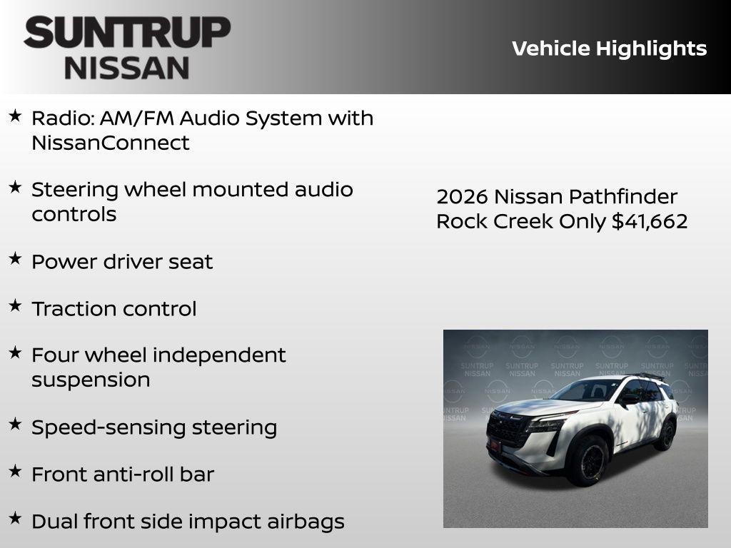 new 2026 Nissan Pathfinder car, priced at $41,662