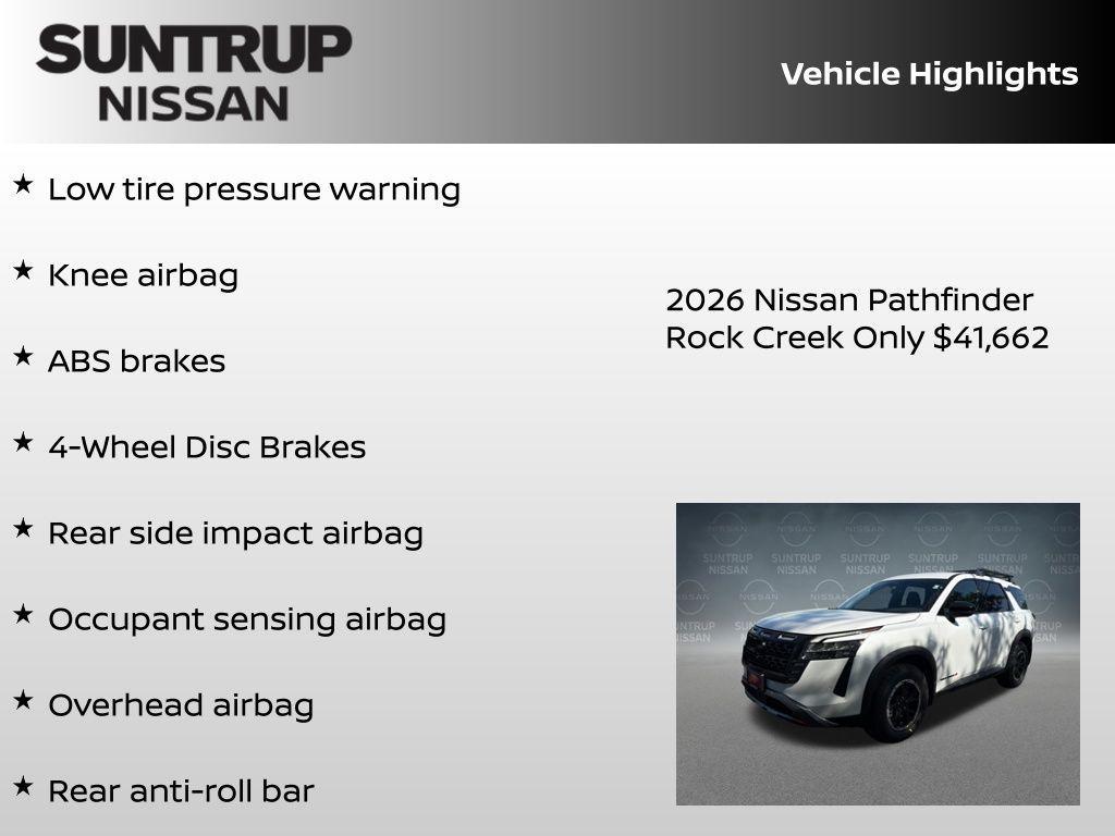 new 2026 Nissan Pathfinder car, priced at $41,662