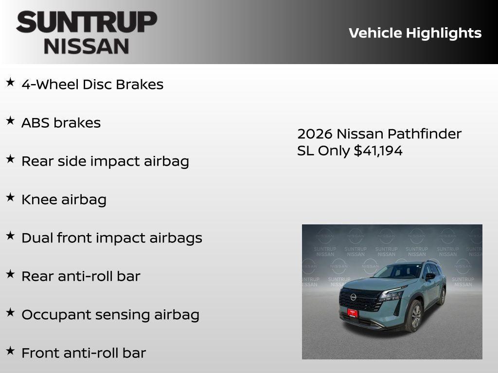 new 2026 Nissan Pathfinder car, priced at $41,194