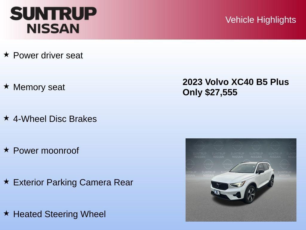 used 2023 Volvo XC40 car, priced at $27,555