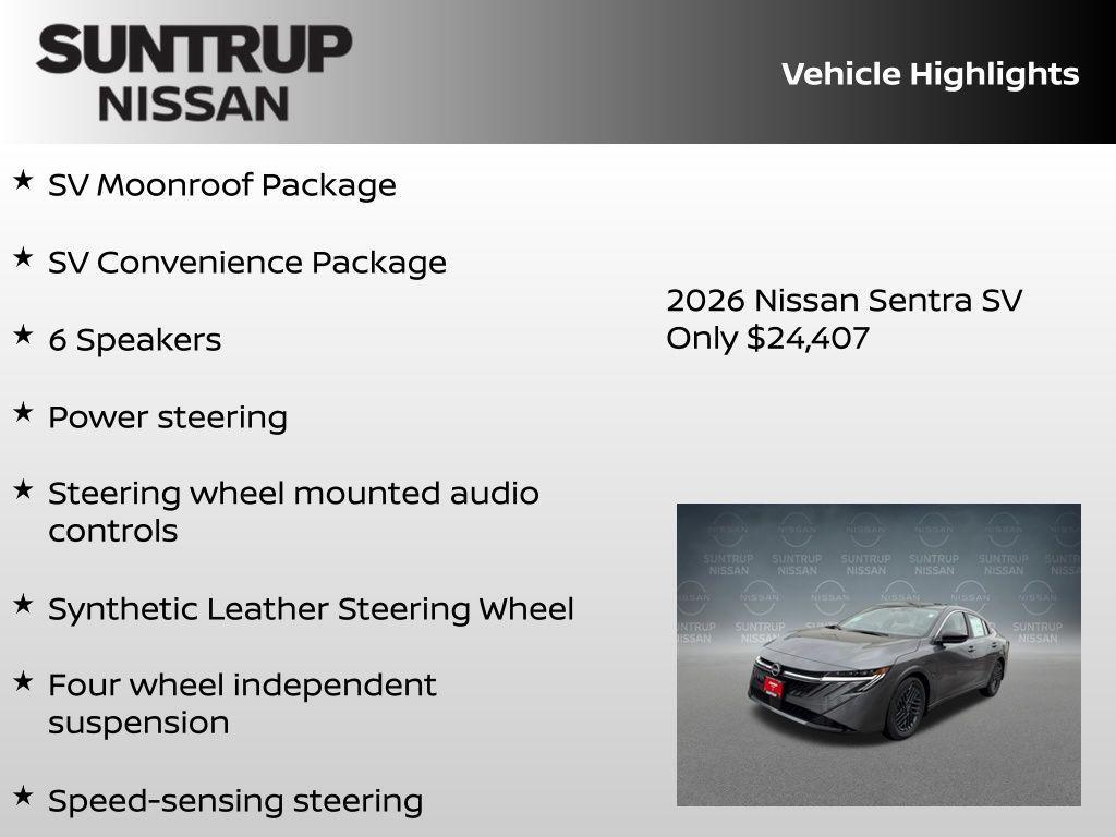 new 2026 Nissan Sentra car, priced at $24,407