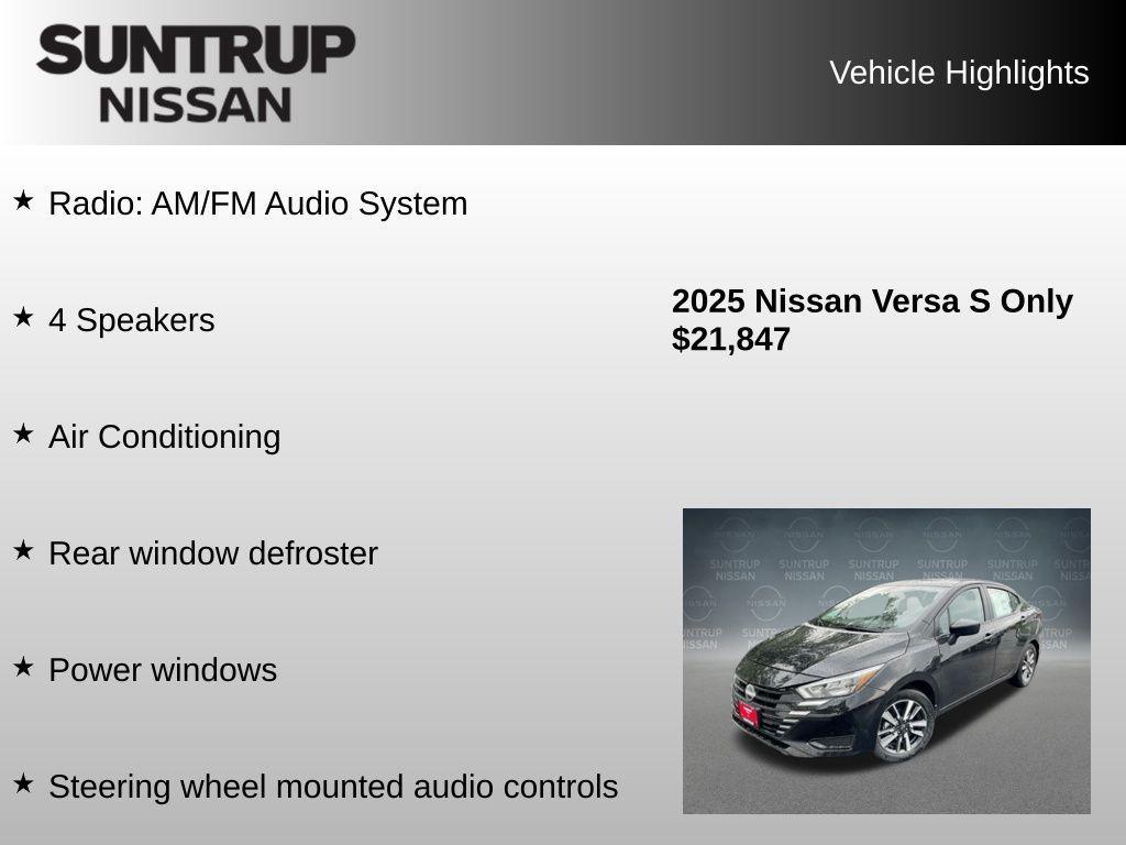 used 2025 Nissan Versa car, priced at $21,847