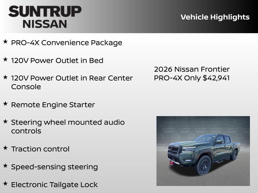 new 2026 Nissan Frontier car, priced at $42,941
