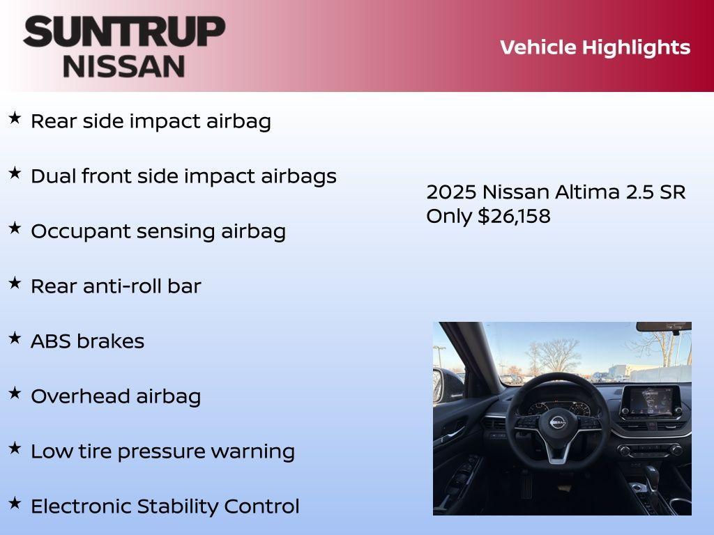 new 2025 Nissan Altima car, priced at $26,158