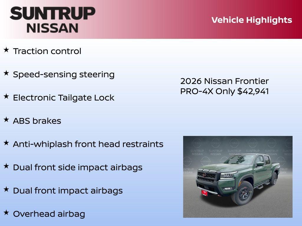 new 2026 Nissan Frontier car, priced at $42,941