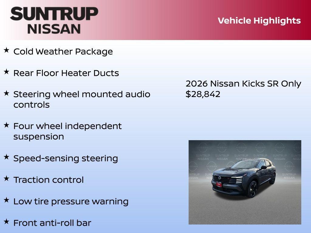 new 2026 Nissan Kicks car, priced at $28,842