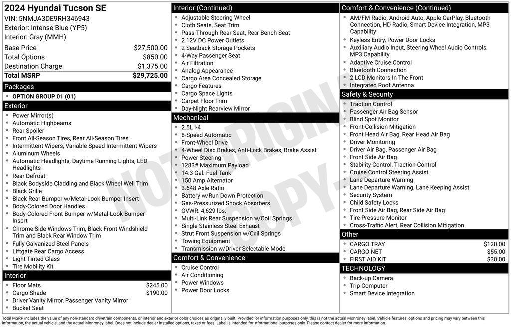 used 2024 Hyundai Tucson car, priced at $23,225