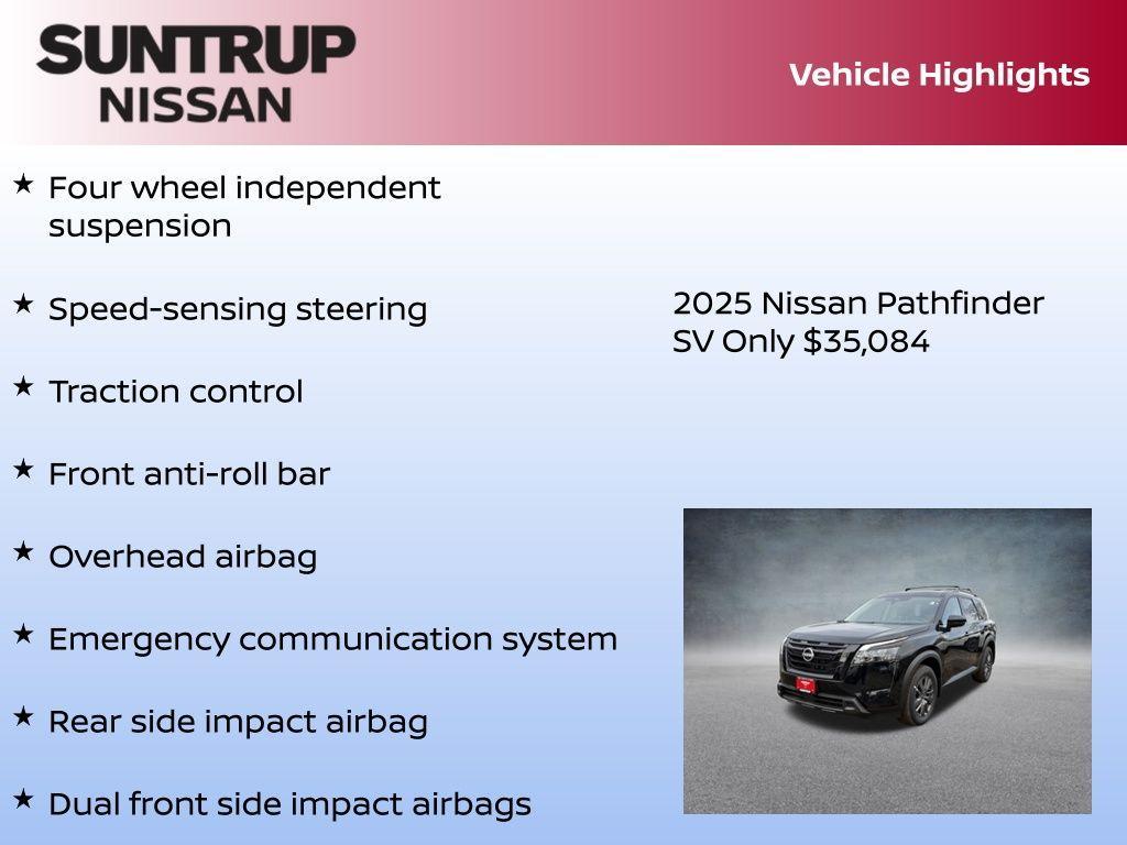 new 2025 Nissan Pathfinder car, priced at $35,084
