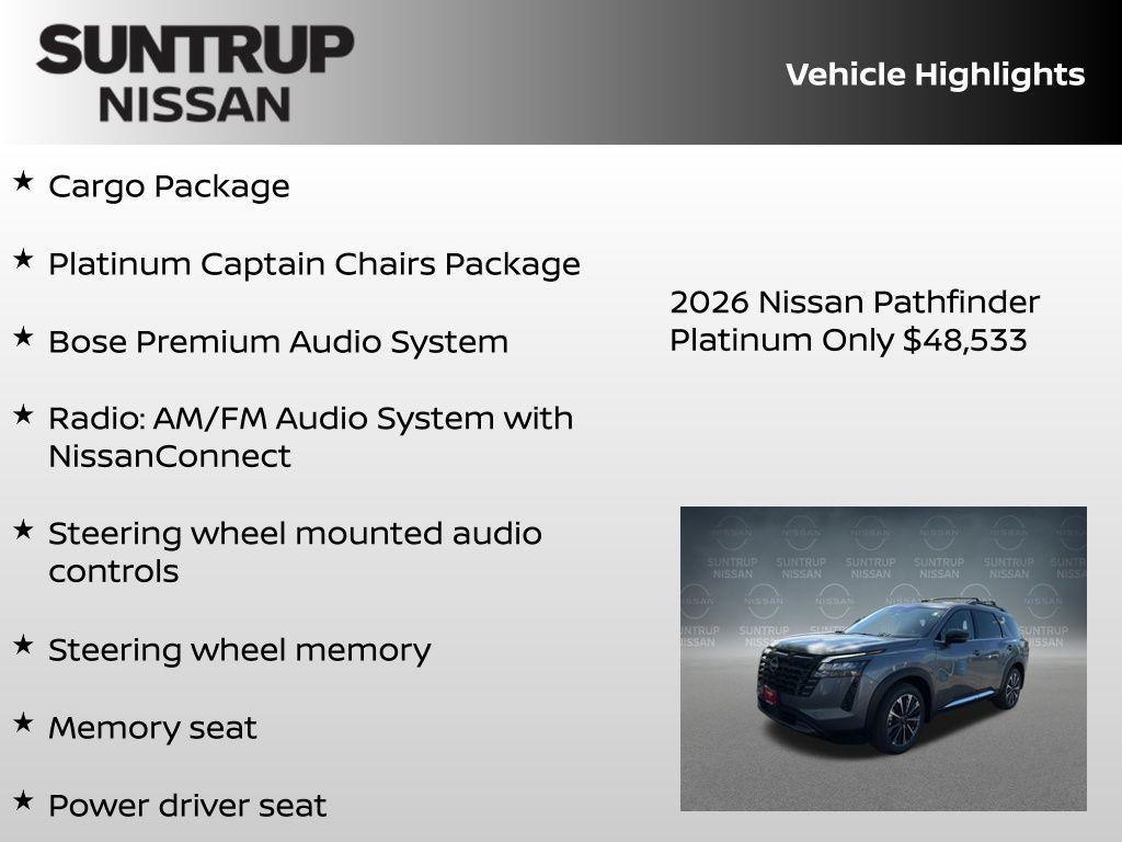 new 2026 Nissan Pathfinder car, priced at $48,533