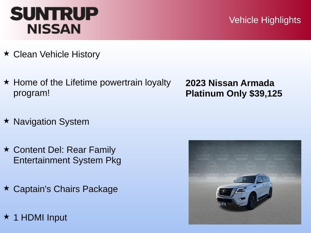 used 2023 Nissan Armada car, priced at $39,125