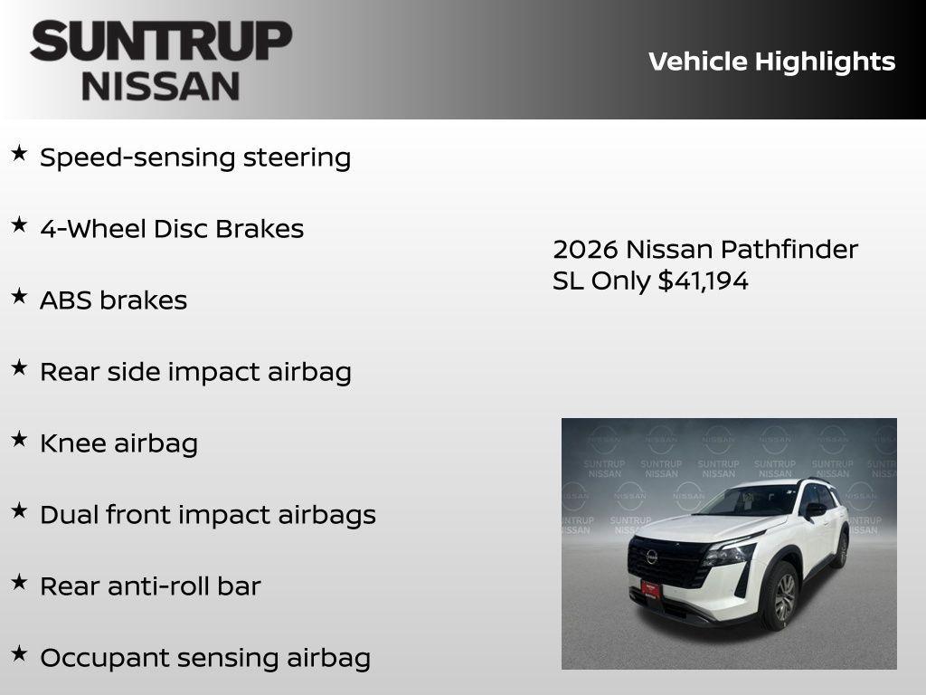 new 2026 Nissan Pathfinder car, priced at $41,194
