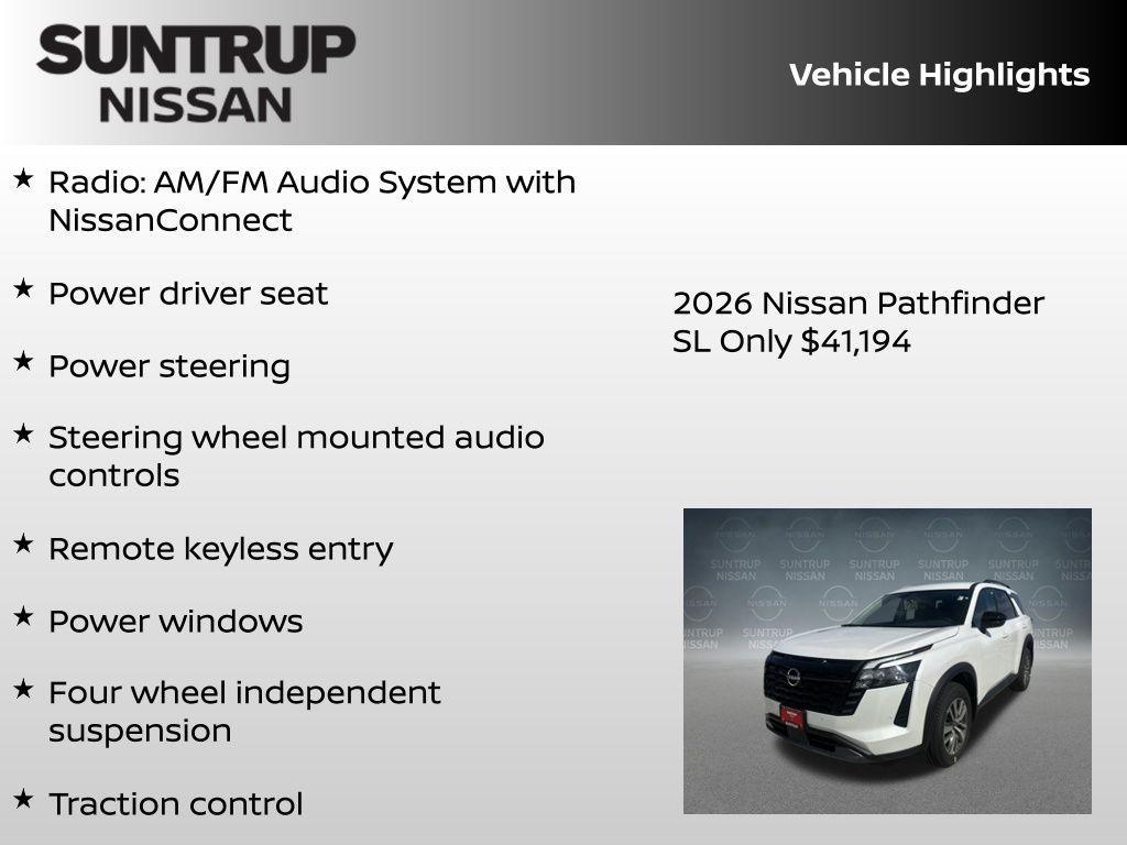new 2026 Nissan Pathfinder car, priced at $41,194