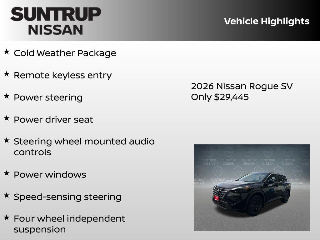 new 2026 Nissan Rogue car, priced at $29,445