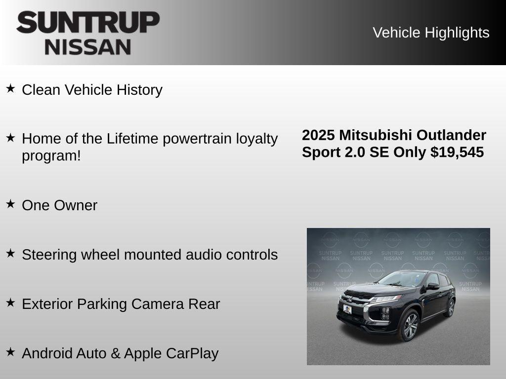 used 2025 Mitsubishi Outlander Sport car, priced at $19,545