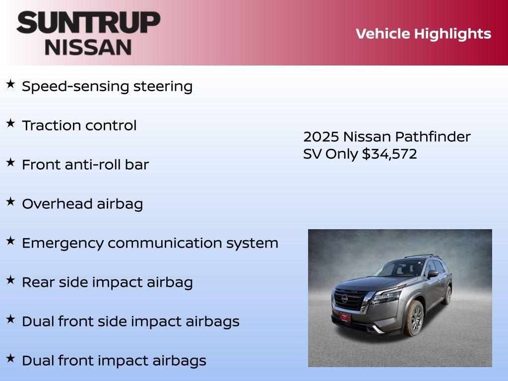 new 2025 Nissan Pathfinder car, priced at $34,572