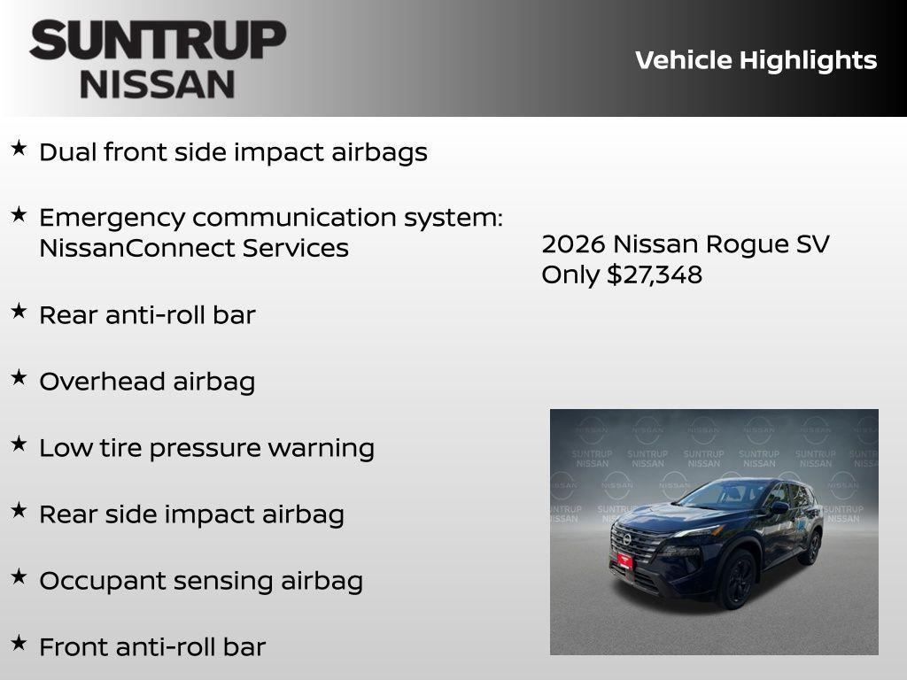 new 2026 Nissan Rogue car, priced at $27,348
