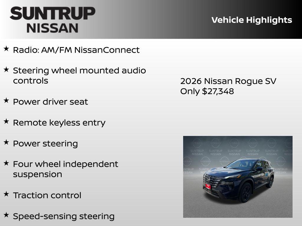 new 2026 Nissan Rogue car, priced at $27,348